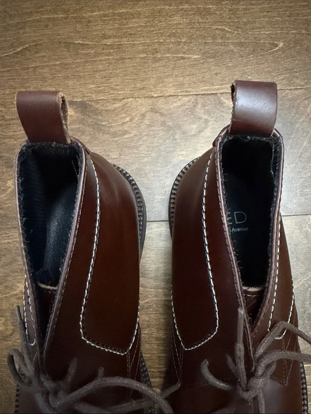 Saks Fifth Avenue Men's Brown Leather Lace-Up Chukka Boots